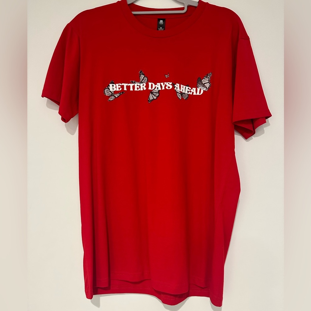 Better Days Ahead Red Butterfly T-Shirt
